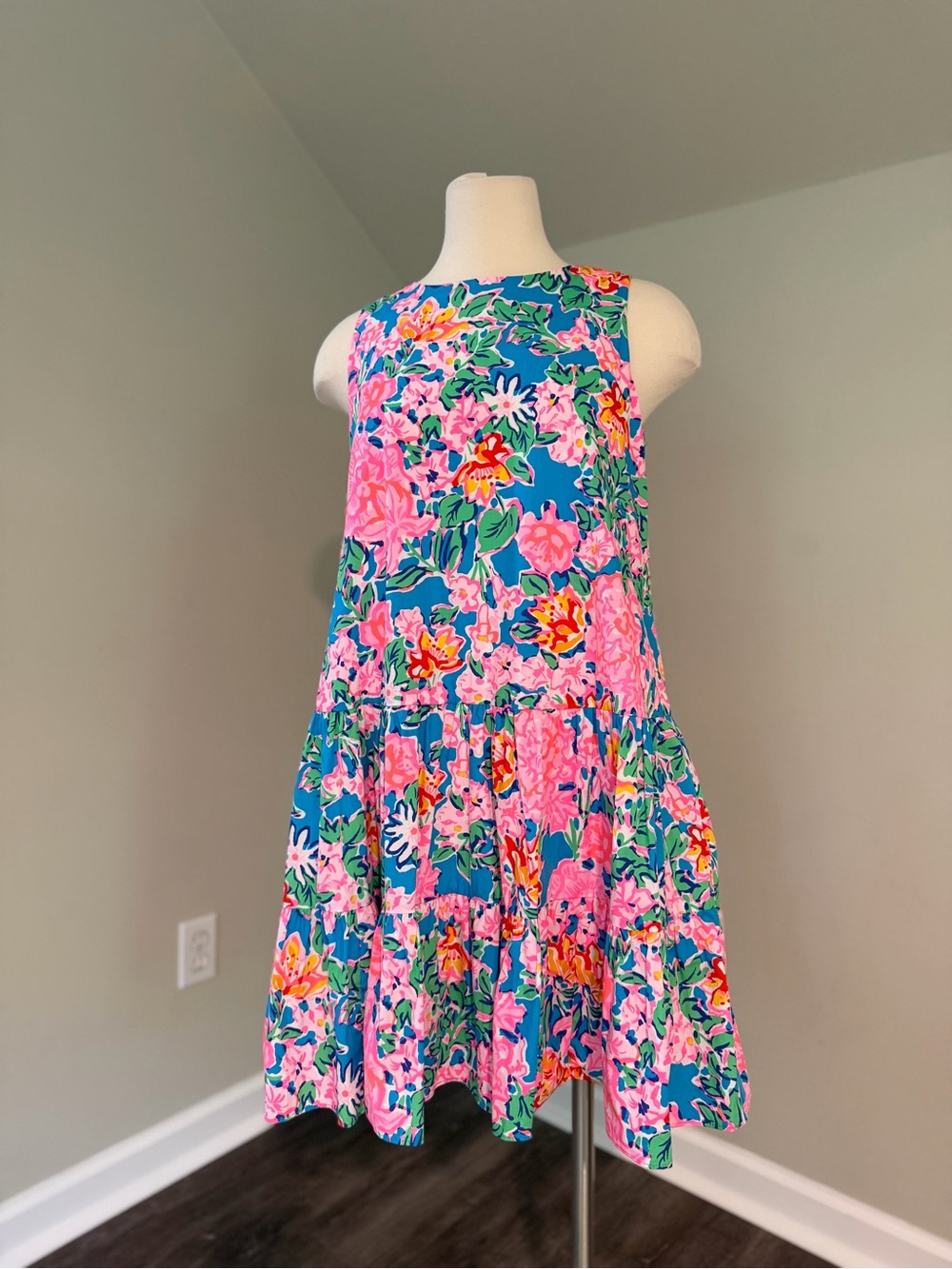 Lilly‎ Pulitzer Trina Dress - Swing, Tropical, Beach, Drop Waist, Cotton, Rose
